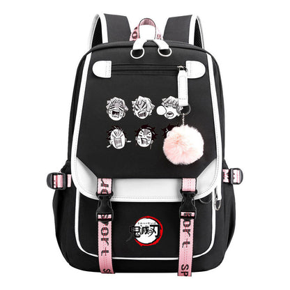 Cartoon Fashion Usb Student Backpack With Casual Woven Strap Flip Back Backpack