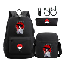 Naruto Usb Password Lock Year Student School Bag Three Piece Set Backpack Set