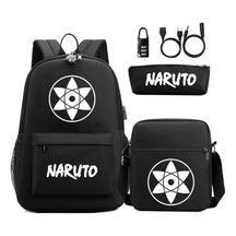 Naruto Usb Password Lock Student Backpack Three Piece Set For Boys And Girls Backpack Set
