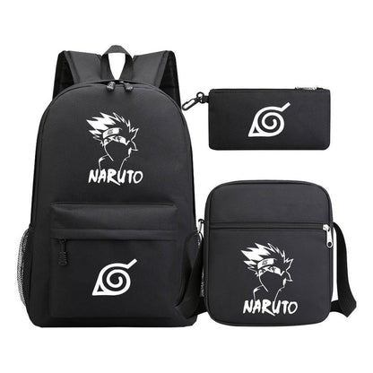 Anime Naruto Starry Sky Youth School Bag Three Piece Set For Men And Women Backpack Set