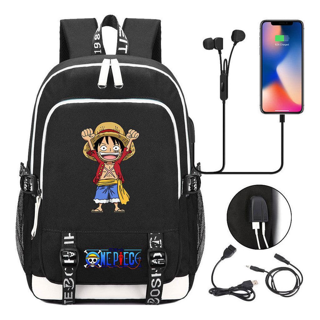 Pirate King Lufei Youth Student School Bag Usb Men's And Women's Leisure Backpack