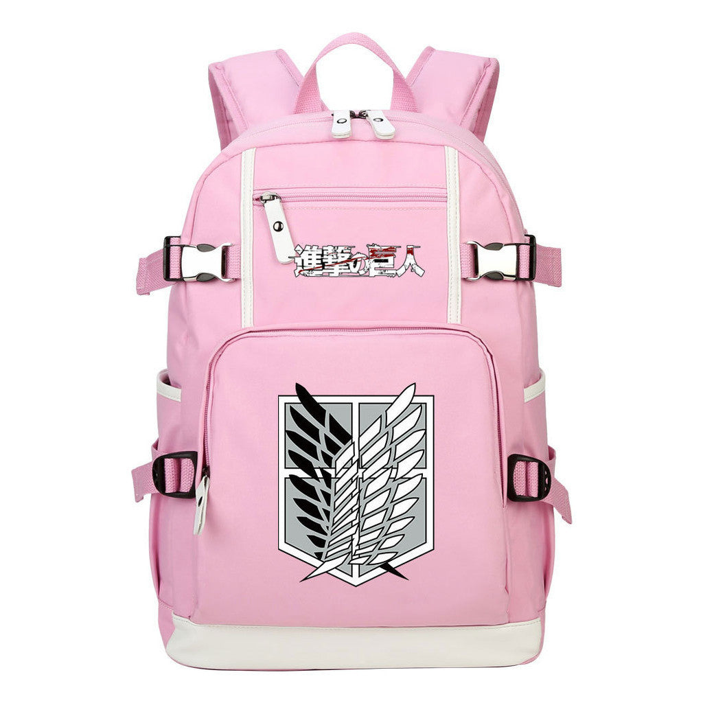 Giant Wings Of Cartoon And Anime Attack Student Backpacks, Men's And Women's Backpacks, Leisure Travel Backpacks