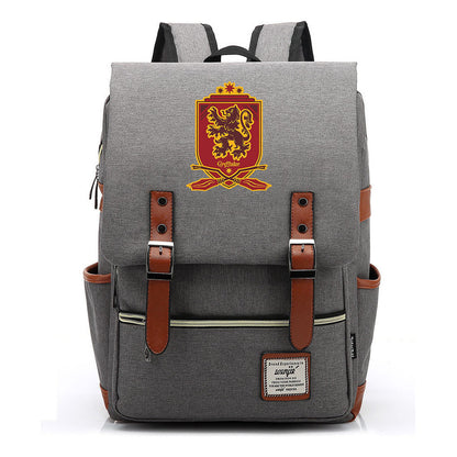 School Of Witchcraft And Wizardry Printed Youth Student Backpack For Men And Women, Casual Belt Buckle, Classic Backpack
