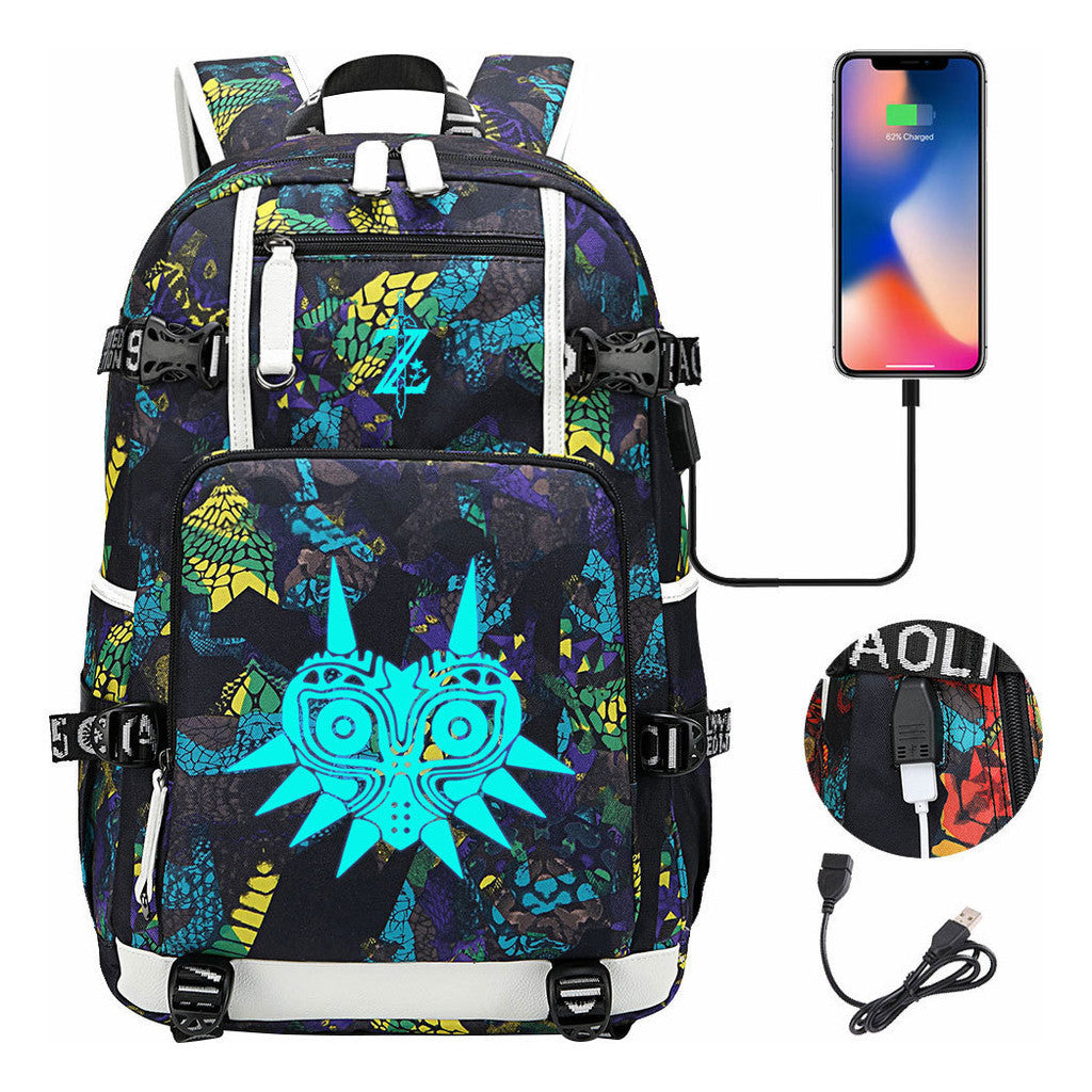 Legend Of Zelda Usb Youth Student Backpack For Men And Women's Leisure Travel Backpack