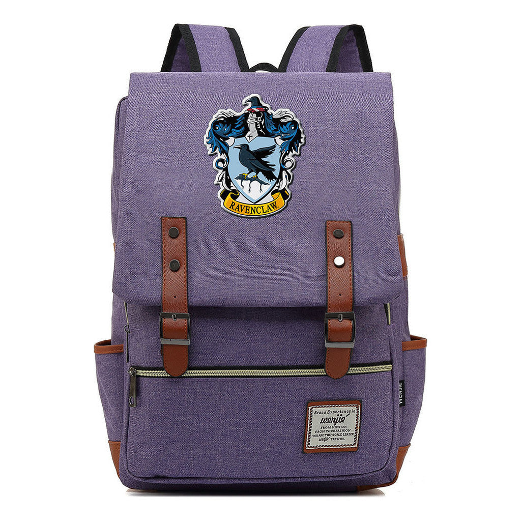 School Of Witchcraft And Wizardry Printed Student School Bag Casual Belt Buckle Classic Backpack