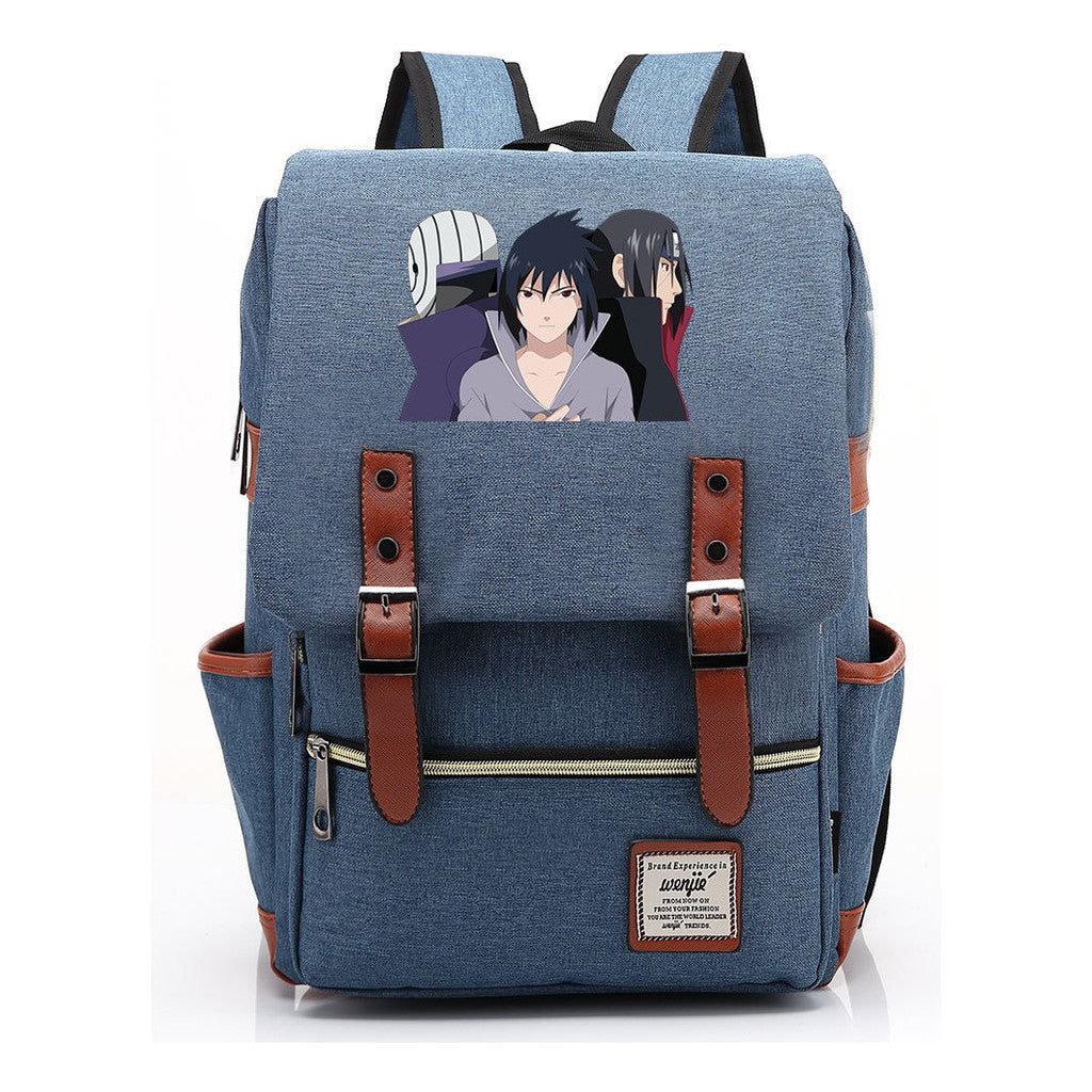 Naruto Printed Teenage Student Backpack, Casual Belt Buckle, Classic Backpack