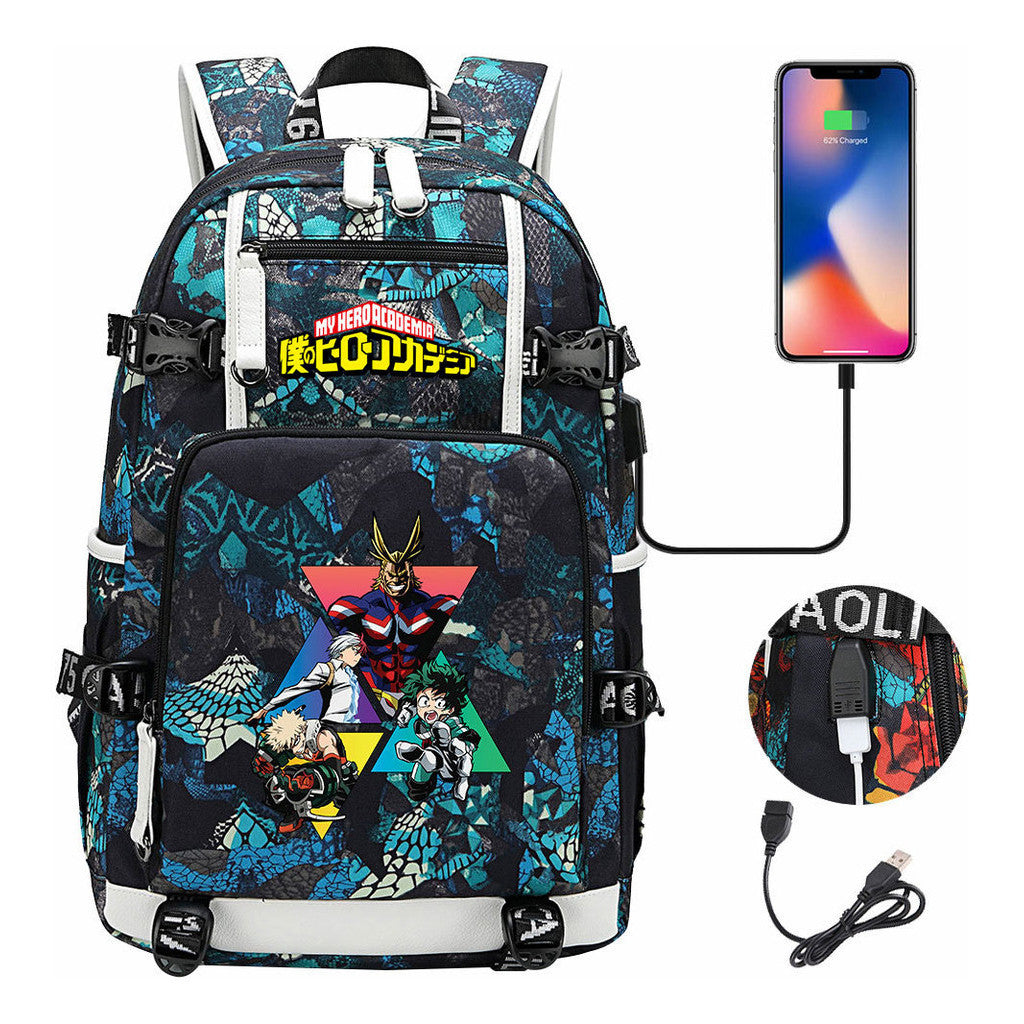 My Heroes Academy Usb Youth Student Backpack For Men And Women's Travel Backpacks