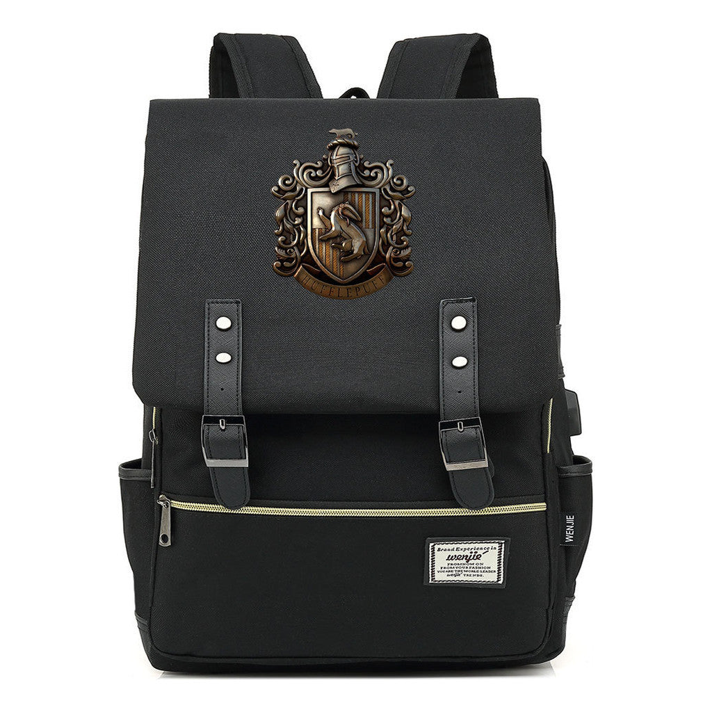 Academy Of Magic Teen Student School Bag Usb Casual Belt Buckle Backpack