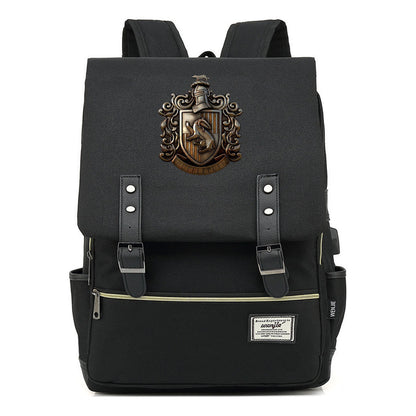 Academy Of Magic Teen Student School Bag Usb Casual Belt Buckle Backpack