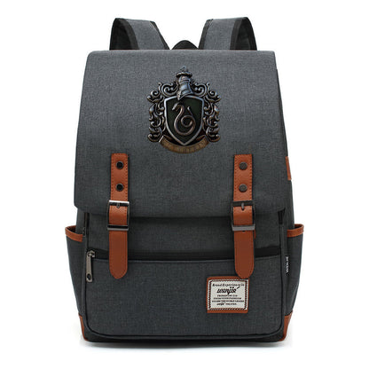 School Of Witchcraft And Wizardry Printed Youth Backpack Men And Women, Casual Belt Buckle, Classic Backpack