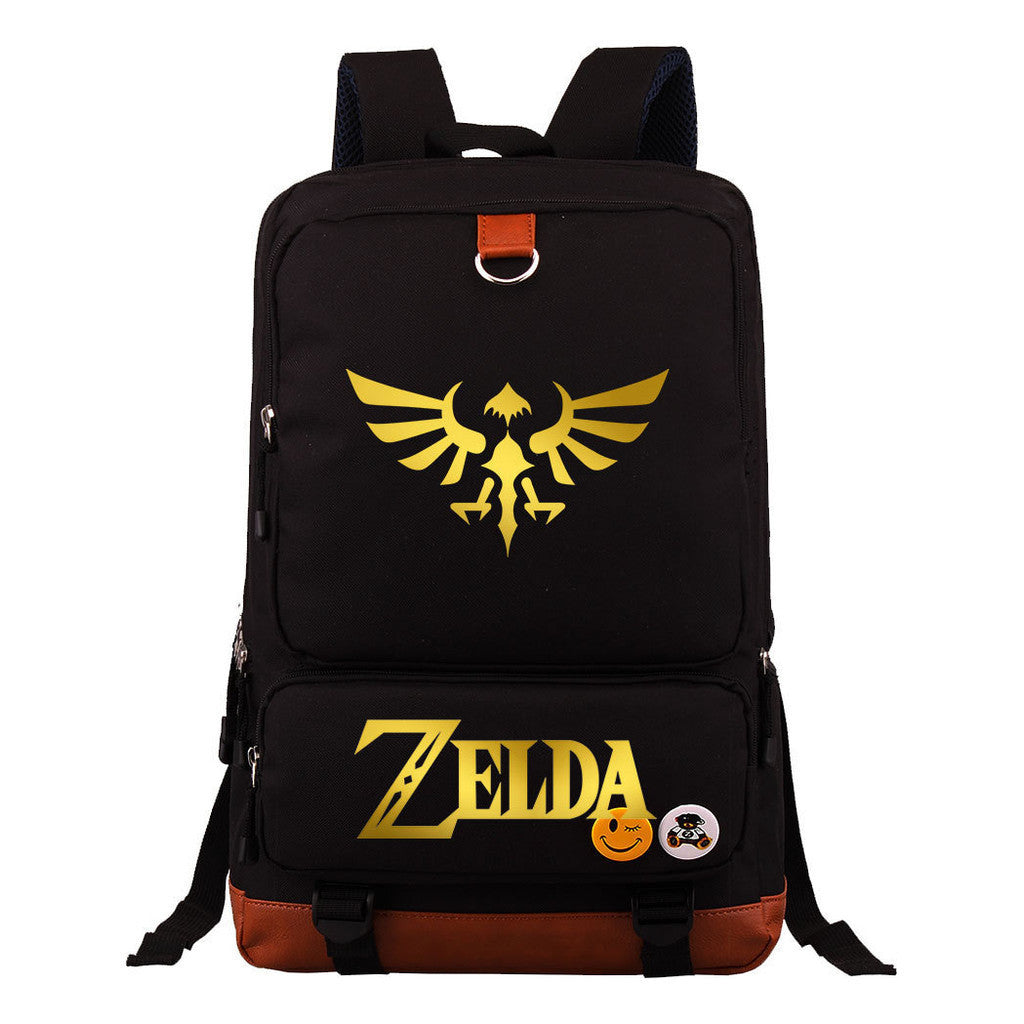 Golden The Legend Of Zelda Printed Schoolbags For Young Students, Large-capacity Travel Bags, Backpacks For Men And Women.