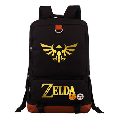 Golden The Legend Of Zelda Printed Schoolbags For Young Students, Large-capacity Travel Bags, Backpacks For Men And Women.