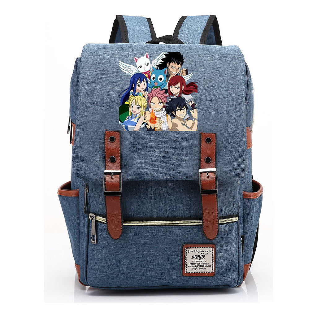 Printed Teenage Student Backpack For Men And Women With Casual Belt Buckle Classic Backpack 38*27*12.5cm