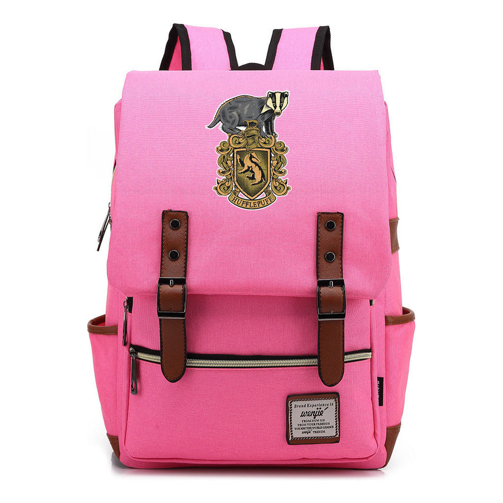 Printed Youth Student School Bag Casual Belt Buckle Classic Backpack 38*27*12.5cm