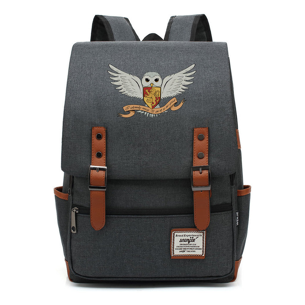 School Of Witchcraft And Wizardry Printed Student Backpack For Men And Women, Casual Belt Buckle, Classic Backpack 43*29*13.5cm
