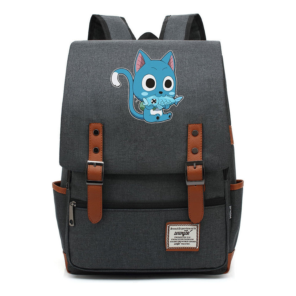 Printed Schoolbag Leisure Belt Buckle Classic Backpack Young Students