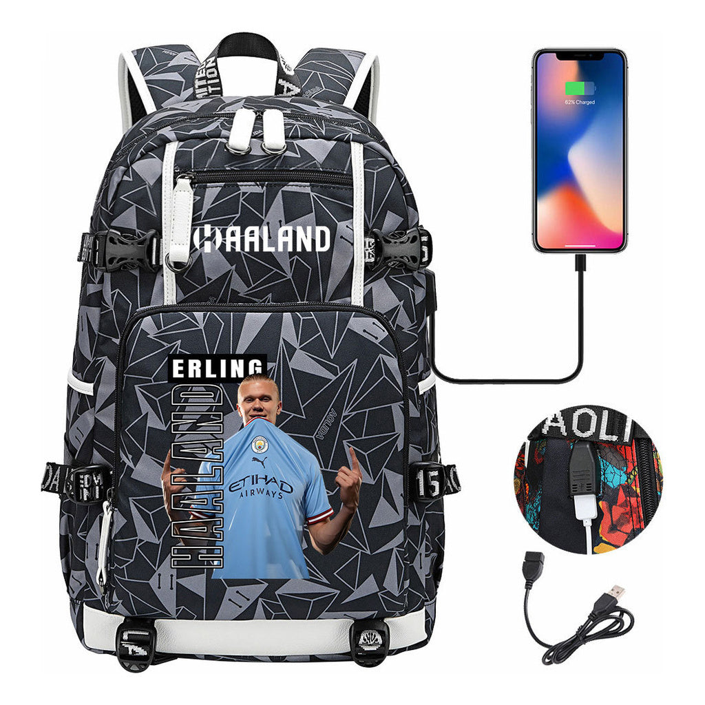 Basketball Star Harland Printed Youth Student Backpack With Large Capacity Leisure Travel Backpack