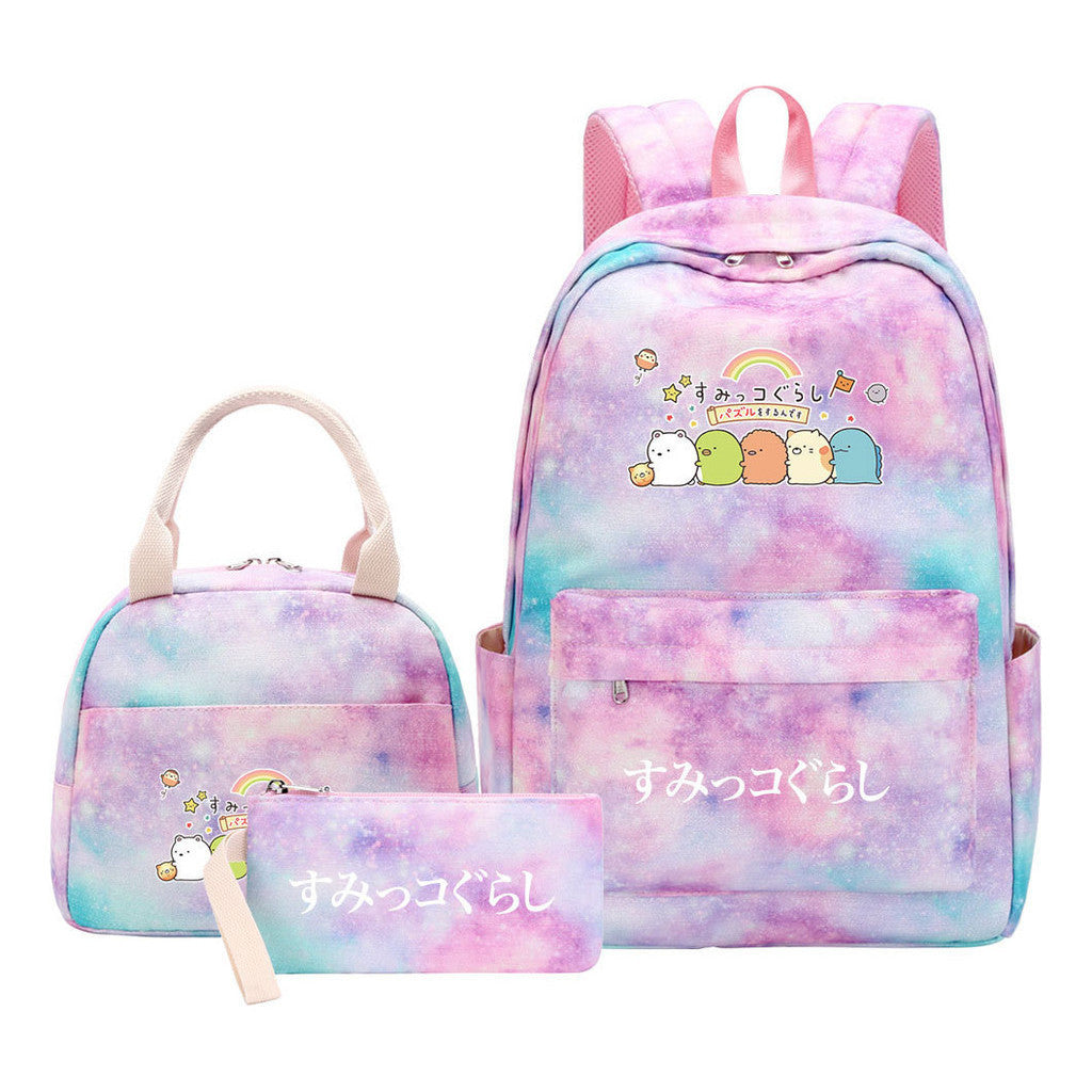 Corner Biology Student School Bag Lunch Bag Three Piece Set Backpack Set
