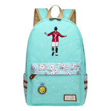 Football Star Cristiano Ronaldo Printed Youth Student Backpack With Floral Floral Design For Men And Women's Leisure Backpack