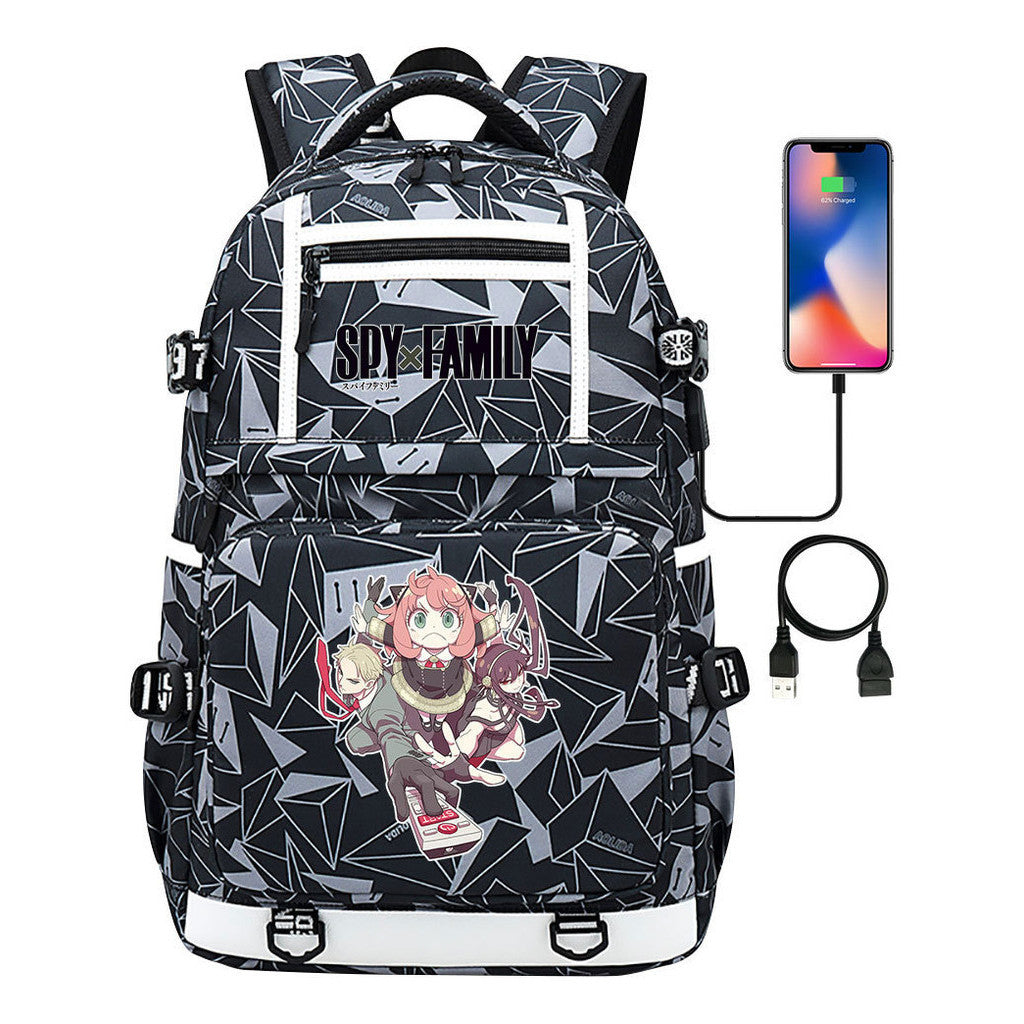 Comic Print Usb Youth Student Backpack For Men And Women, Backpack Leisure Travel