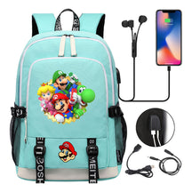 Super Mario Usb Youth School Bag Men's And Women's Leisure Sports Backpack