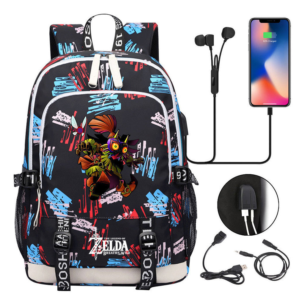 Usb Youth Primary And Secondary School Student Backpack For Men And Women's Leisure Sports Backpack