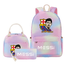 Sports Football Stars, Teenagers, Students, Girls, Backpacks, Lunch Bags, 3-piece Backpack Set