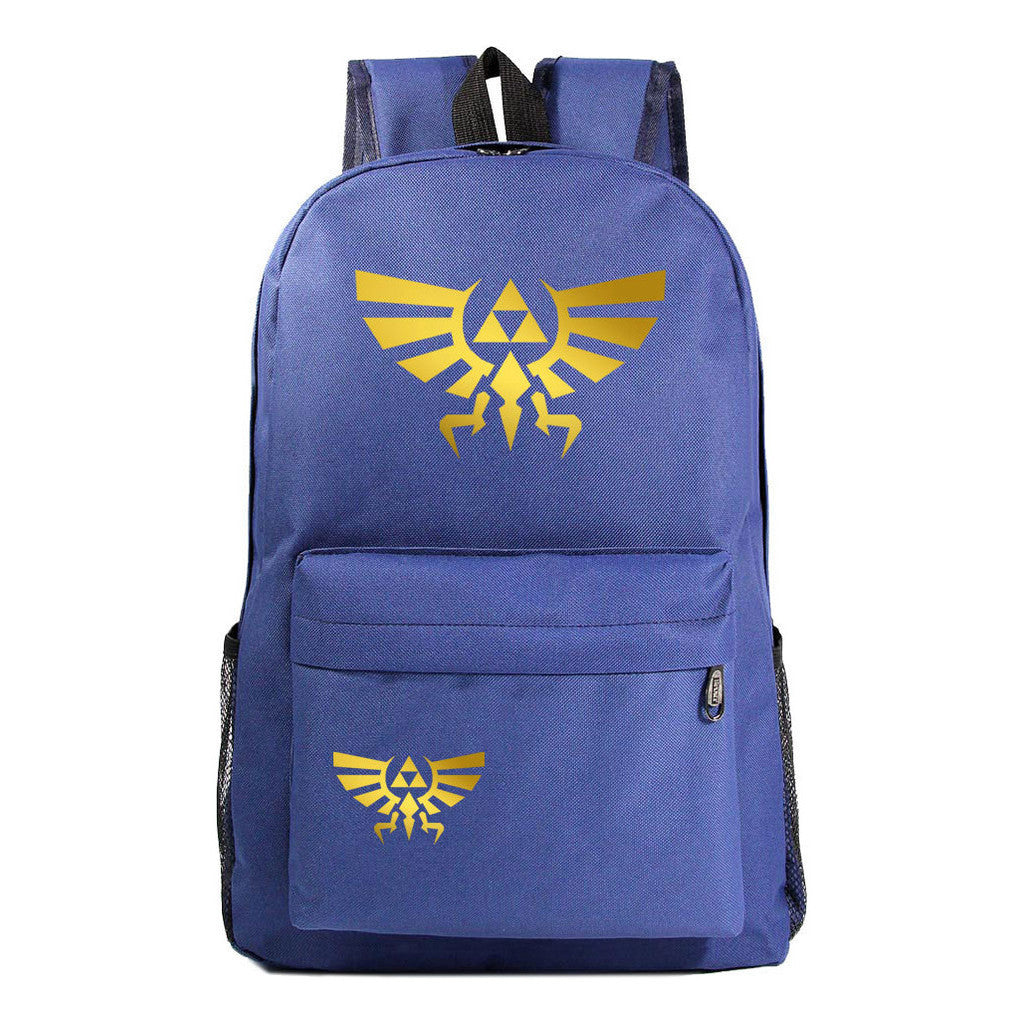 Golden Printed Youth Student Backpack Men And Women's Leisure Backpack