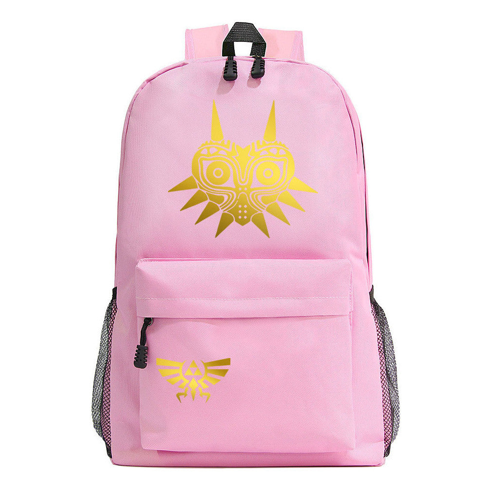 Golden Printed Student Backpack Casual Backpack