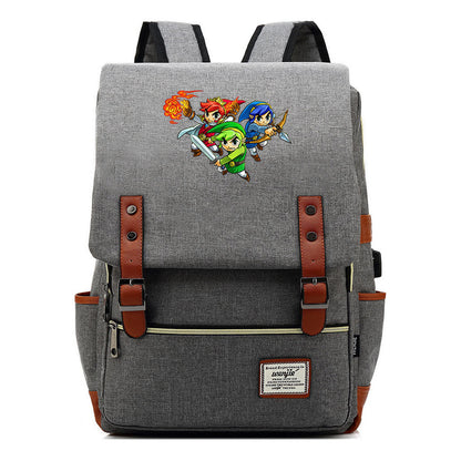 The Tears Of The Kingdom Of Zelda Game Printed Student Backpack Usb Men's And Women's Casual Backpack