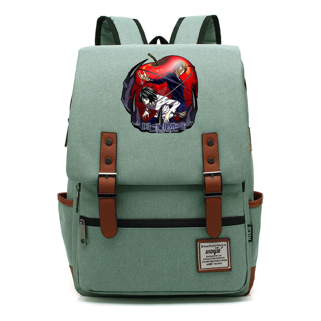 Manga Death Note Youth Student School Bag Men's And Women's Leisure Belt Buckle Backpack