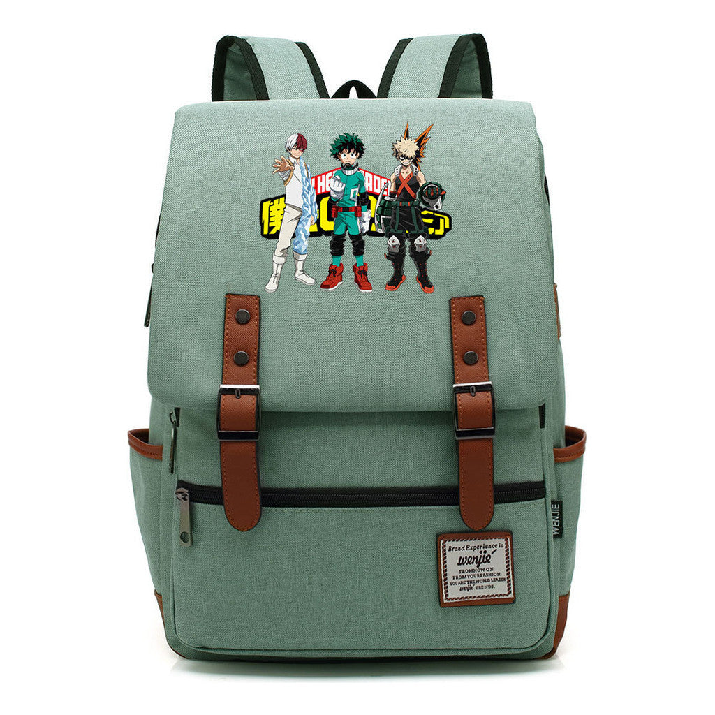 Animation My Hero College Prints Schoolbags For Young Students And Classic Backpacks With Belt Buckles For Men And Women.