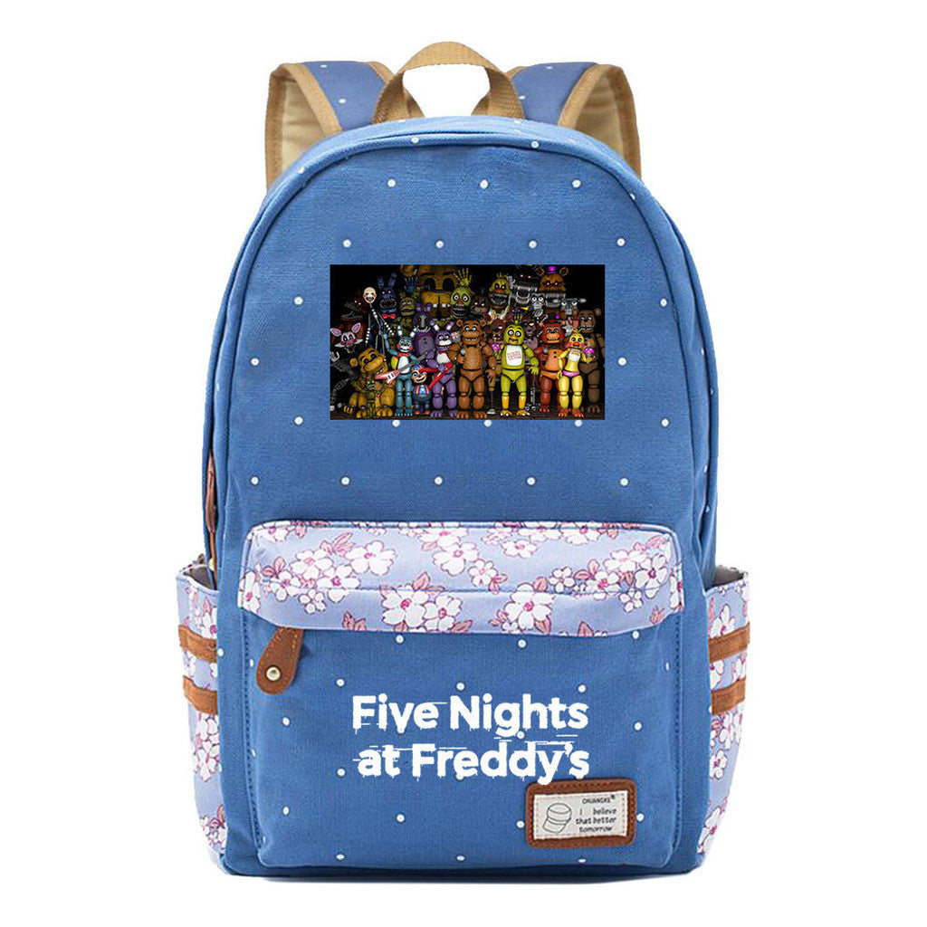 Toy Bear Game, Fashionable Print, Teenage Girl Student Backpack, Casual Canvas Backpack