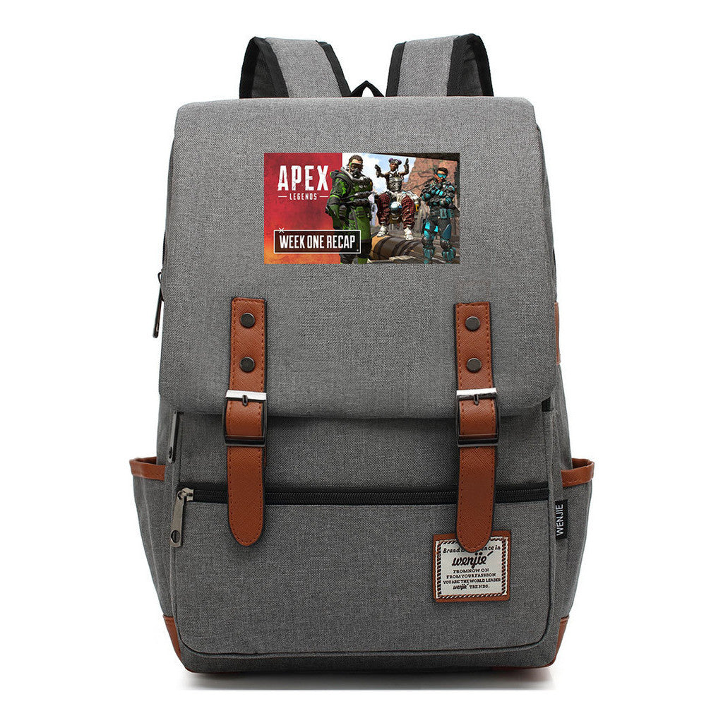 Printed Teenage Student Backpack For Men And Women With Casual Belt Buckle Classic Backpack