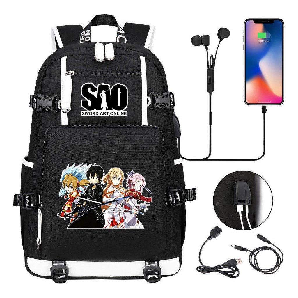 Sword God Domain Usb Youth Student Backpack For Men And Women's Leisure Travel Backpack