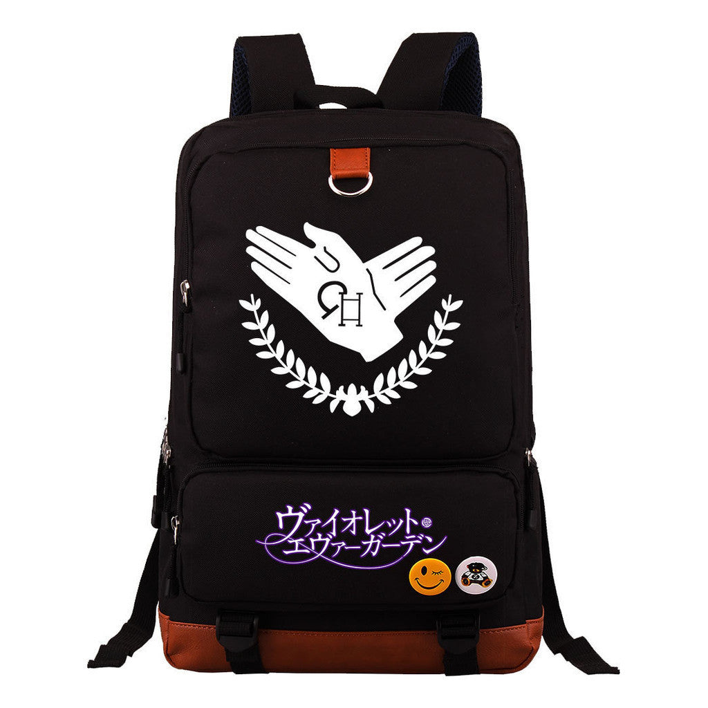 Violet Eternal Garden Printed Youth Student School Bag Large Capacity Travel Bag Men's And Women's Backpack