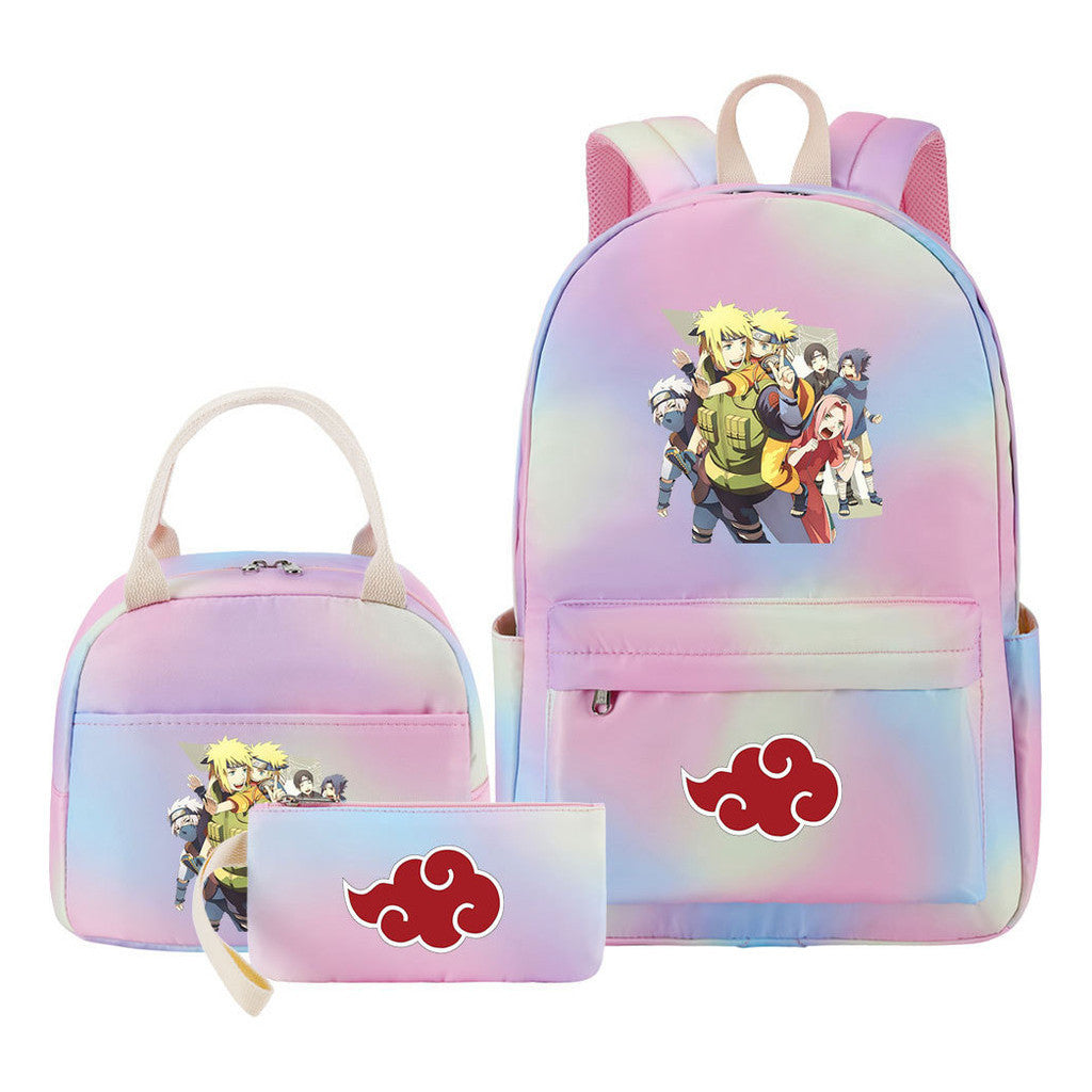 Naruto Girls School Bag Lunch Bag Three Piece Set Backpack Set