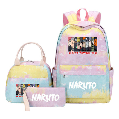 Naruto Student Girl Backpack Lunch Bag Three Piece Set Backpack Set