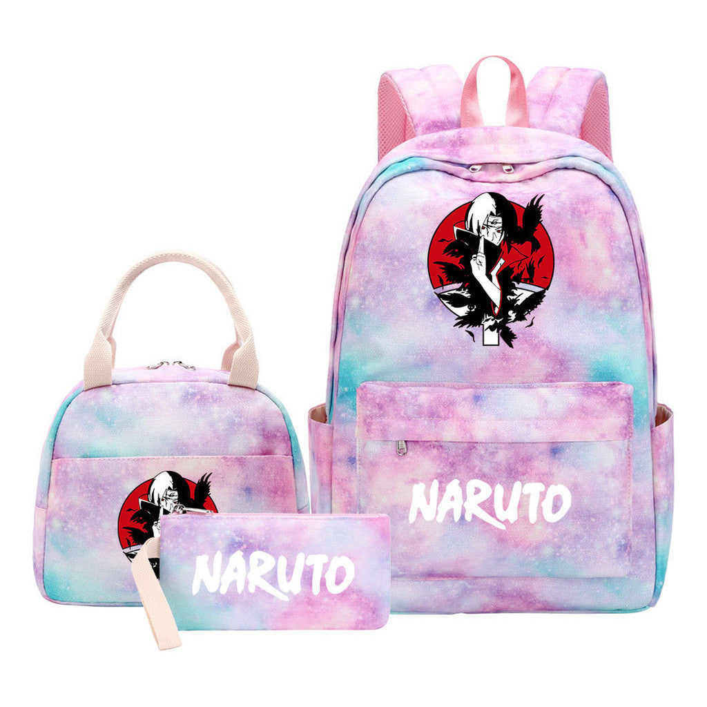 Naruto Student Girl Backpack Lunch Bag Three Piece Set Backpack Set