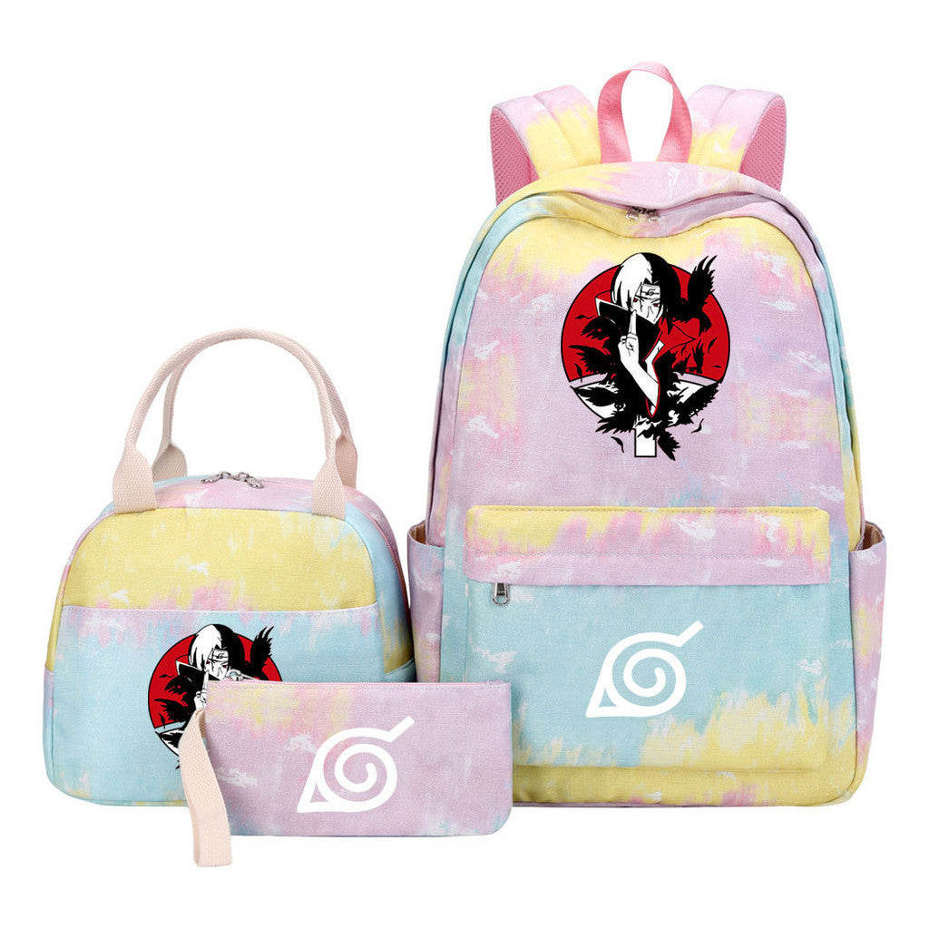Naruto Teenage Student Girls School Bag Lunch Bag Three Piece Set Backpack Set