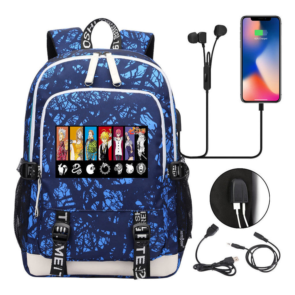 Junior Student Backpack Usb Leisure Backpack For Boys And Girls