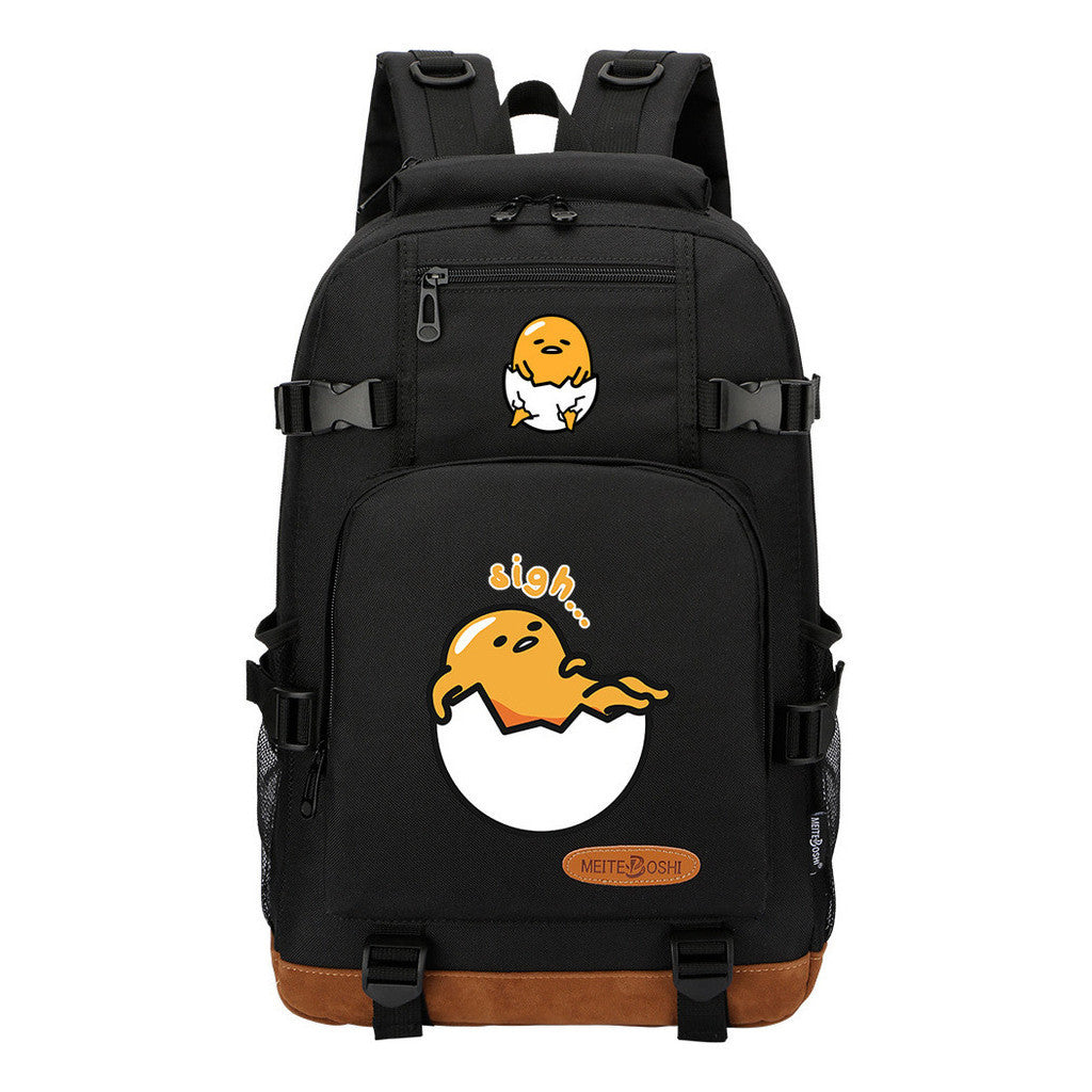 Lazy Egg Teenage Student Backpacks Boys And Girls Backpack