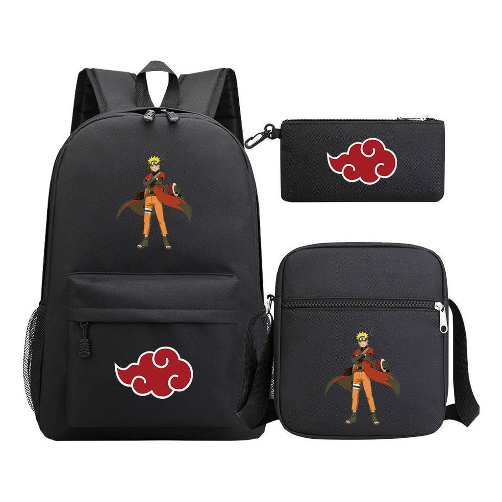 Anime Naruto Starry Sky Youth School Bag Three Piece Set For Boys And Girls Backpack Set