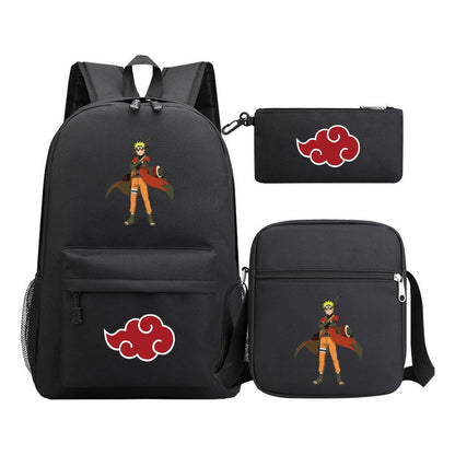 Anime Naruto Starry Sky Youth School Bag Three Piece Set For Boys And Girls Backpack Set
