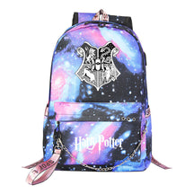 School Of Witchcraft And Wizardry Badge Usb Youth Student Backpack For Men And Women's Leisure Travel Backpack