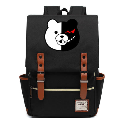 Printed Teenage Student Backpack For Men And Women With Casual Belt Buckle Classic Backpack