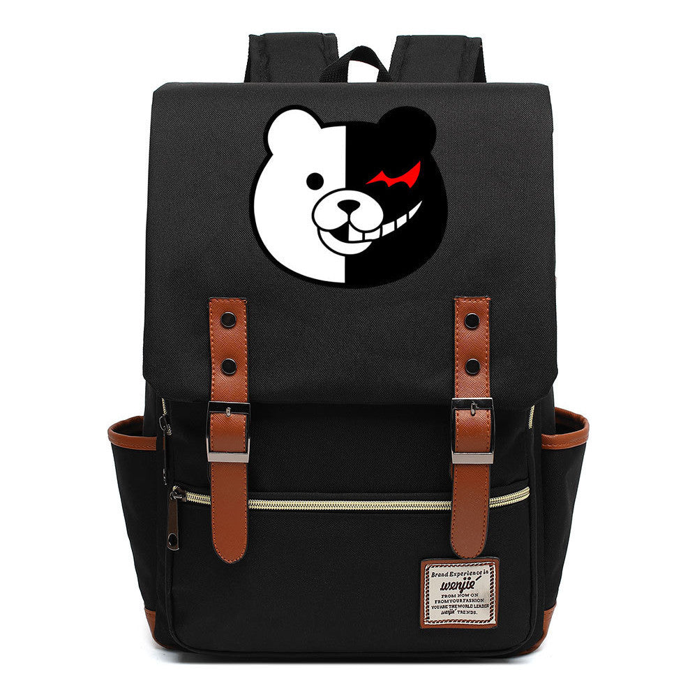 Printed Teenage Student Backpack For Men And Women With Casual Belt Buckle Classic Backpack
