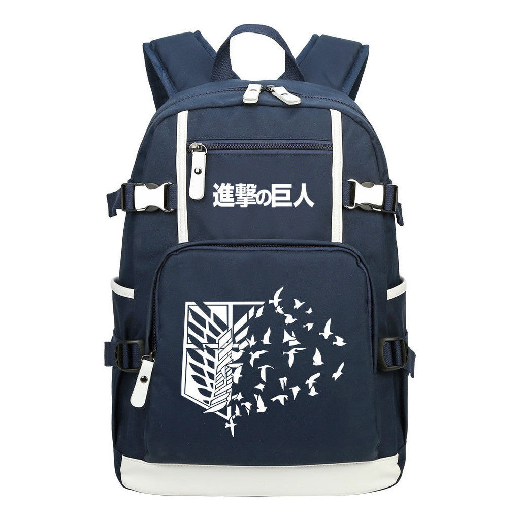 Giant Winged Soldier Captain Of Anime Attack Student Backpack, Leisure Travel Backpack
