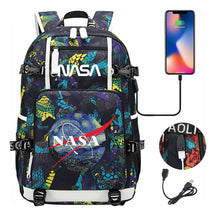 Nasa Fashion Printed Usb Student Backpack For Leisure Travel Backpack