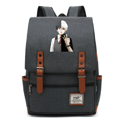 Tokyo Ghoul Student School Bag Men's And Women's Leisure Belt Buckle Backpack
